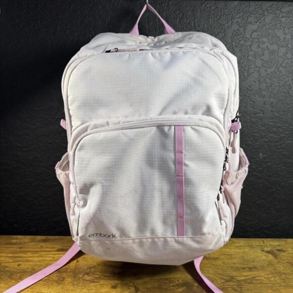 Embark J-Hook Pink Ripstop‎ Polyester Laptop Backpack Girls Large